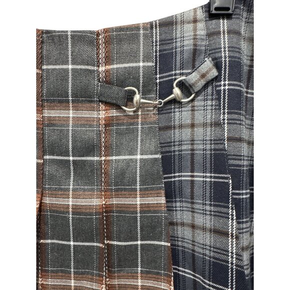 Avec Les Filles Plaid Pleated Mini Skirt With Side Buckle Accent Size L - Picture 4 of 9